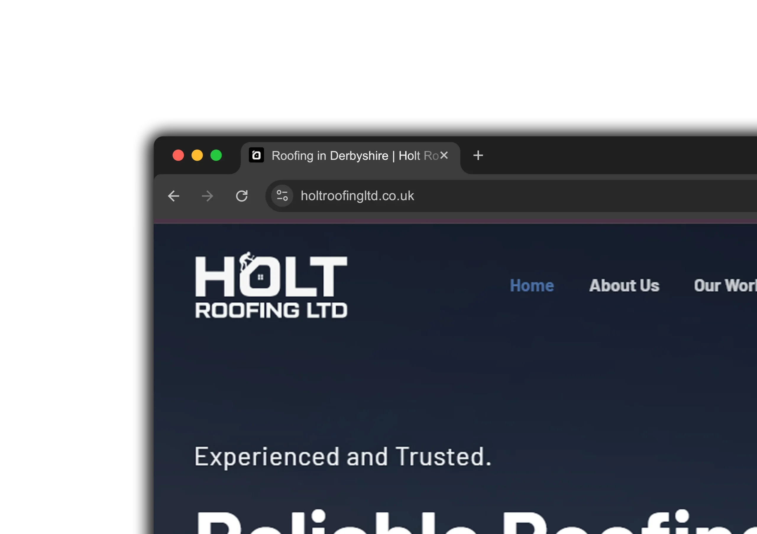 Holt roofing ltd website showing the icon used for the favicon.